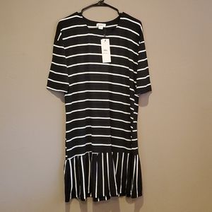 Black and White Striped Dress